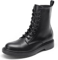 Women Lace-up Combat Ankle Booties - Low Heel Everyday Edge