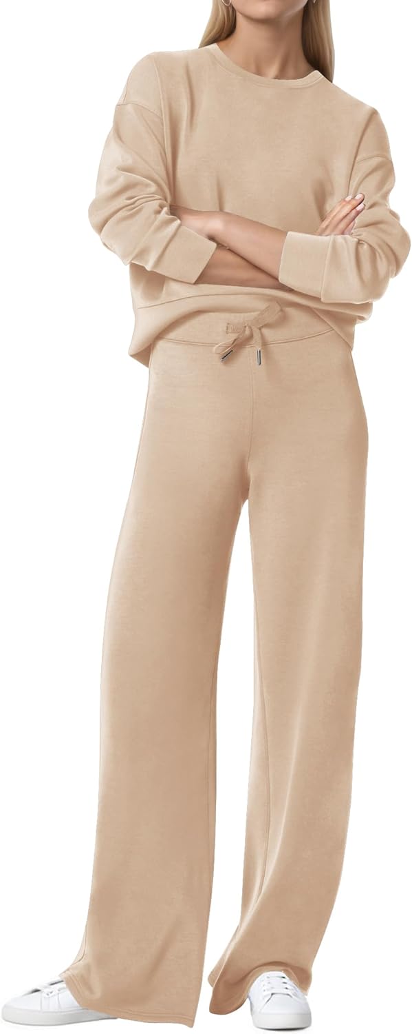 Womens 2 Piece Lounge Sets Wide Leg Tracksuit for Fall 2025