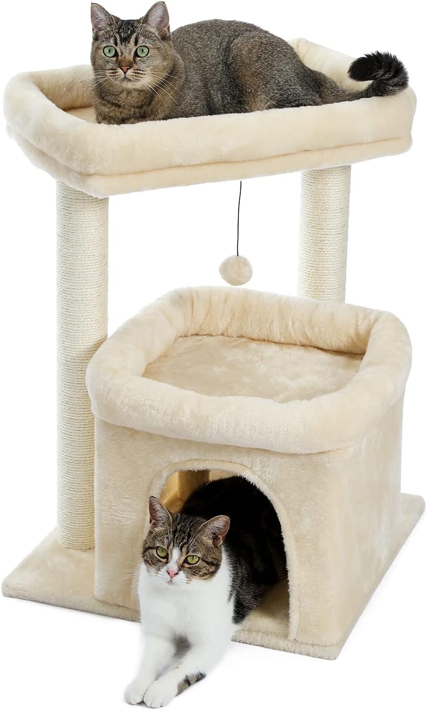 PEQULTI Cat Tree for Large Cats with Cozy Perch 21in