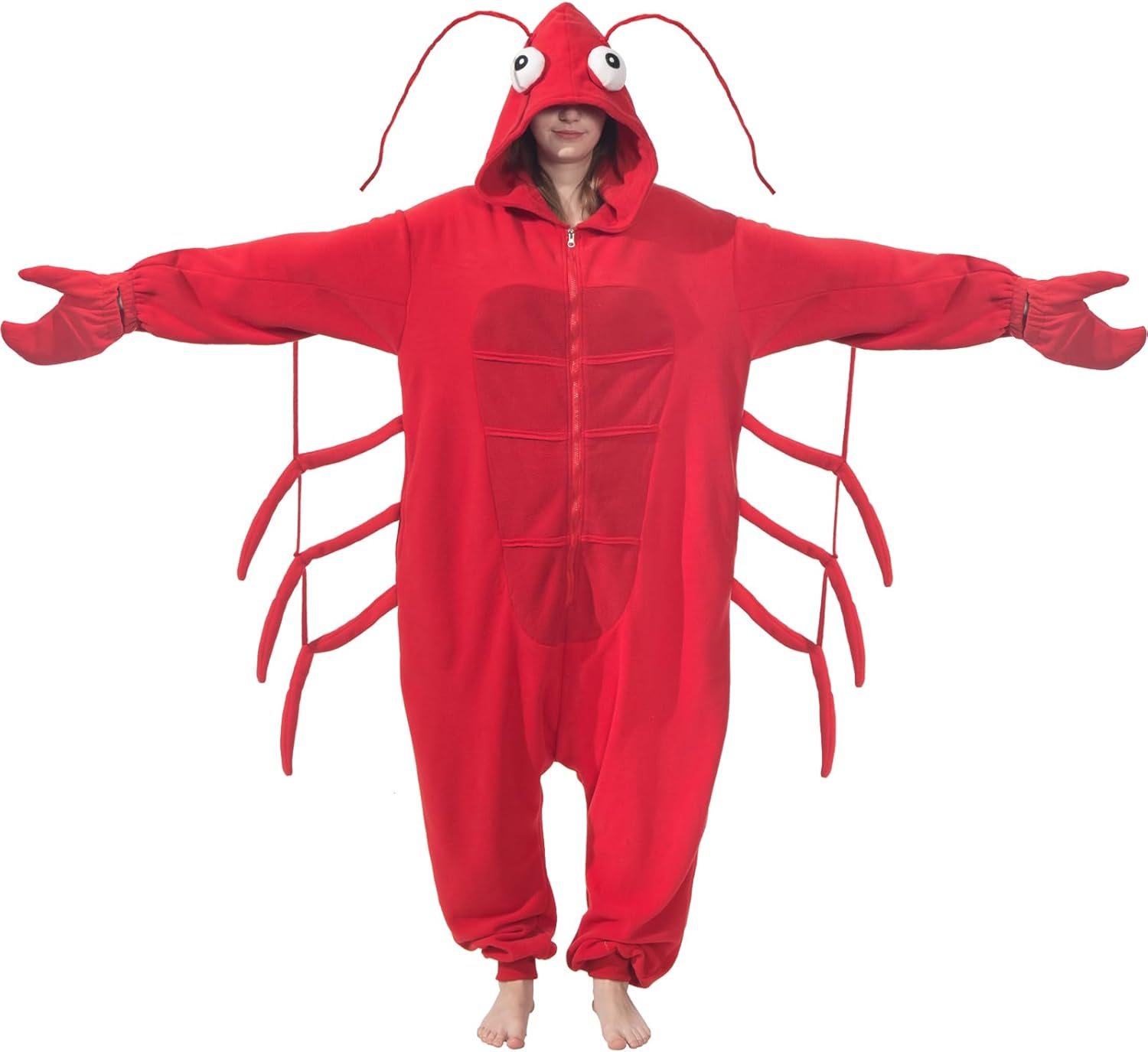 Adult Lobster Crab Onesie Costume for Fun Halloween Parties