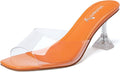 Clear Heels Sandals Transparent Stiletto Slip On Mules - Chic Low Heel