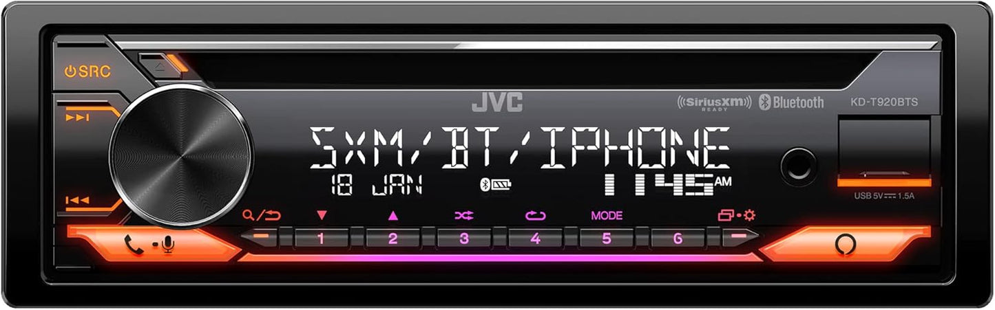 JVC KD-T920BTS Car Stereo with Bluetooth and USB Connectivity