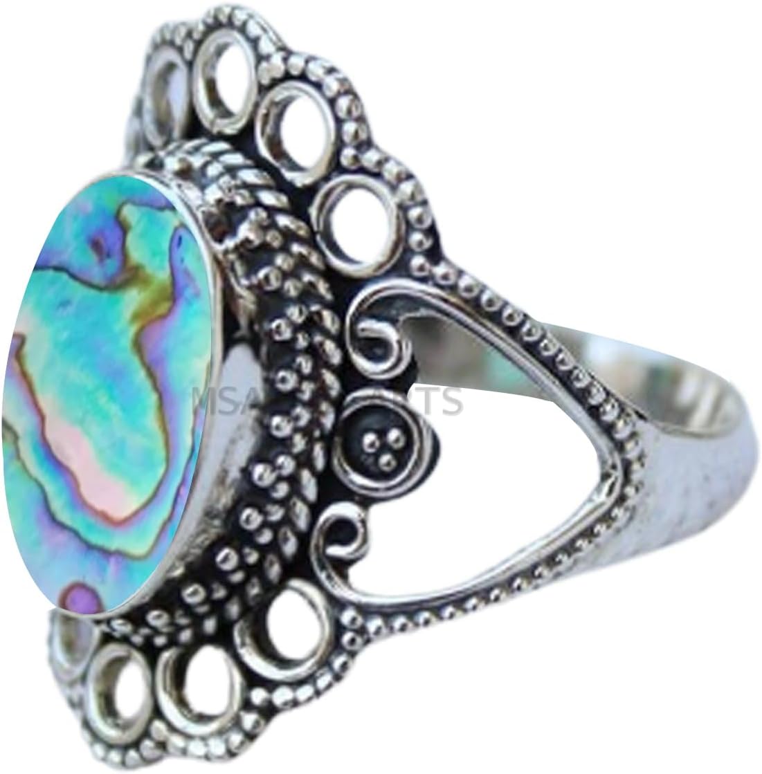 Solid 925 Sterling Silver Ring with Genuine Black Onyx Gemstone