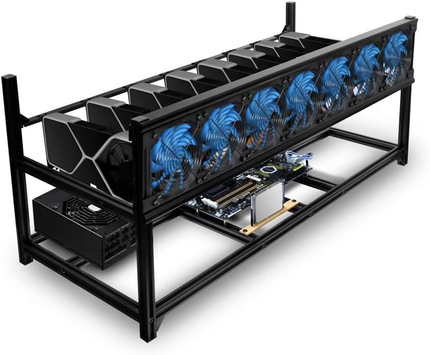Kingwin 8 GPU Miner Rig Case Frame for Efficient Crypto Mining