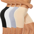 POKARLA Women's Cotton Boxer Shorts Boyshorts - Anti Chafing 4-Pack