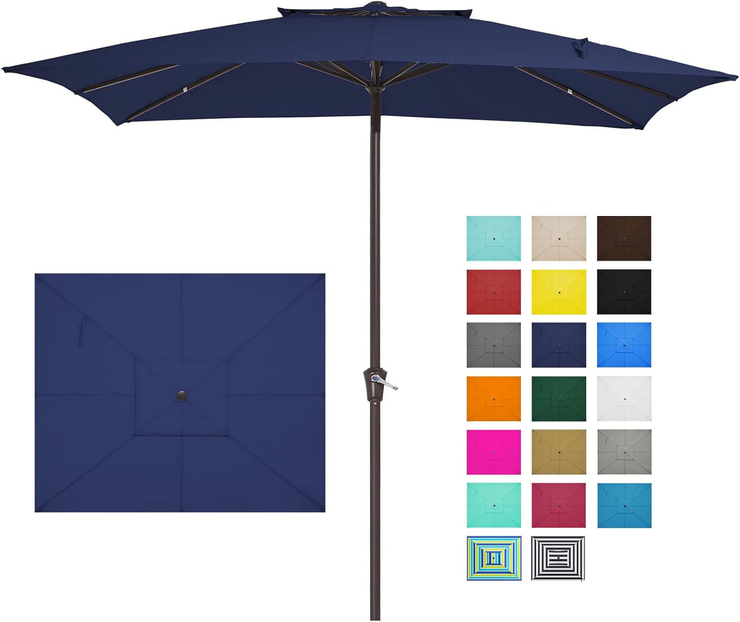 JEAREY 8x10 ft Rectangular Patio Umbrella for Outdoor Use