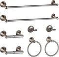 BGL Bathroom Hardware Set Brushed Nickel 8-Piece - Adjustable Towel