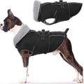 Lelepet Warm Dog Coat L - Waterproof Reflective Fleece Jacket