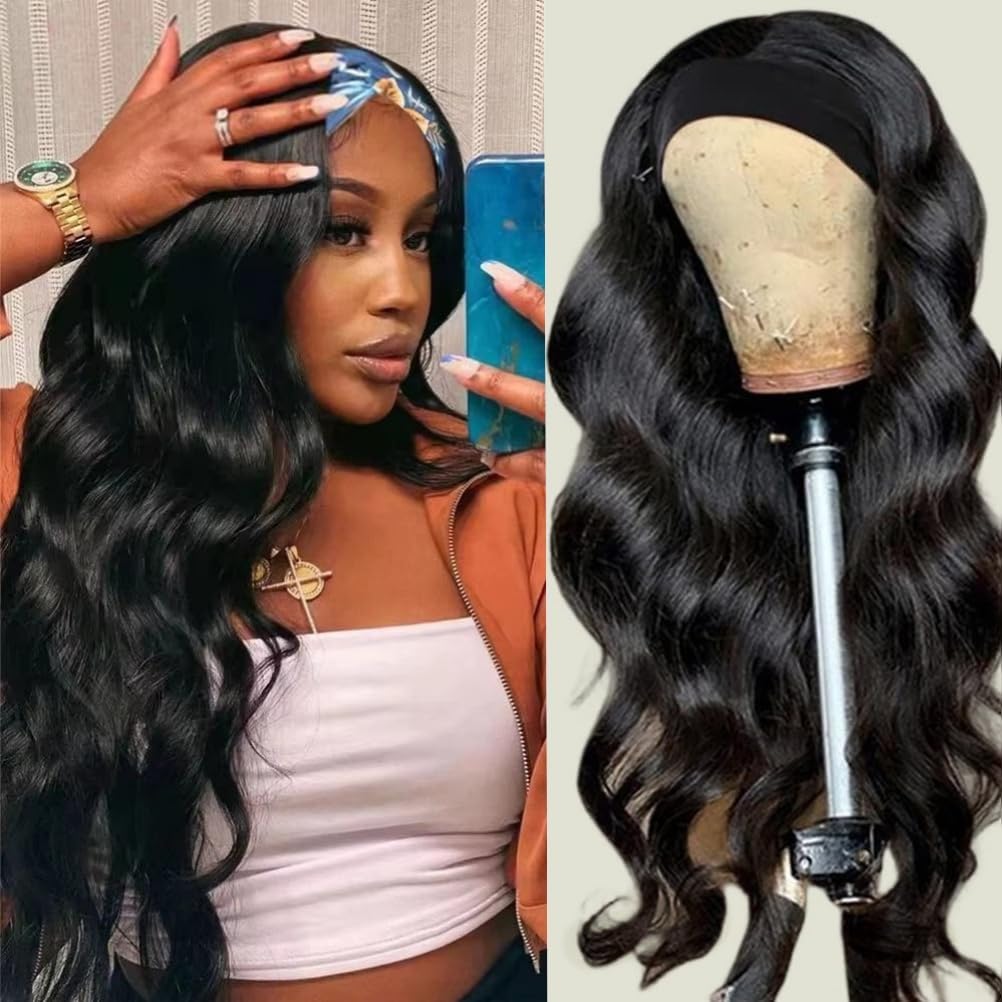 Human Hair Headband Wig Body Wave for Black Women 100% Real Hair