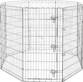 Foldable Octagonal Exercise Dog Playpen 48 in X-Large - Black