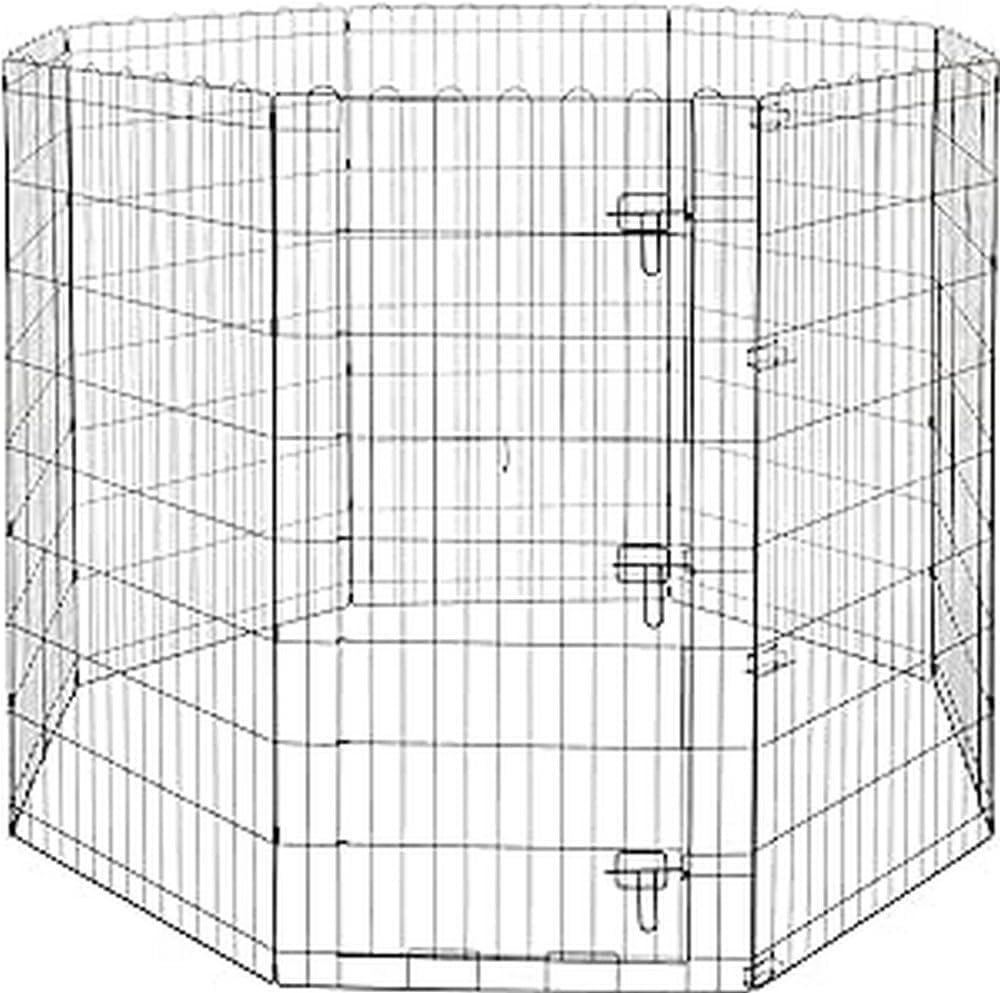 Foldable Octagonal Metal Exercise Dog Playpen for Indoor/Outdoor