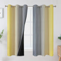 Ombre Gray and Yellow Blackout Curtains 63 in Length - Full Room