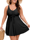 Plus Size Swimdress Tankini for Women - Tummy Control Two Piece Sets