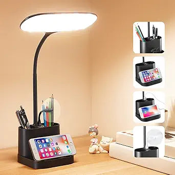 Mubarek Desk Lamps for Office with USB Charging & Dimmable Light