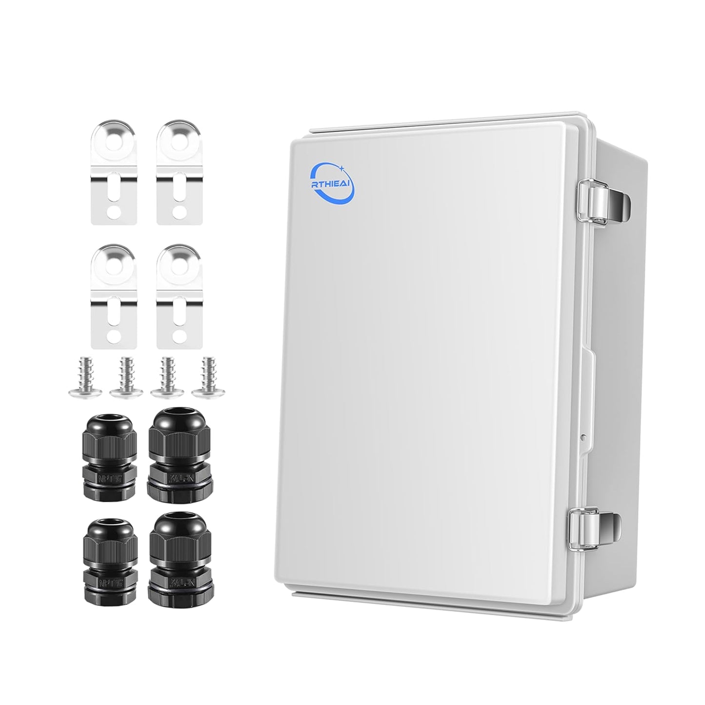 Waterproof Outdoor Junction Box with Hinged Cover and Brackets
