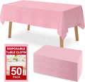 50 Pack Pink Plastic Table Cloths Disposable 54 x 108 in - Party