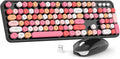 Wireless Keyboard and Mouse Combo - Retro Typewriter Keys with 2.4G