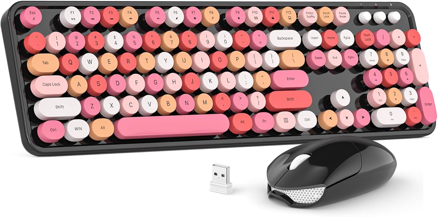 Wireless Keyboard and Mouse Combo for Colorful Computing Needs