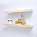 Homeforia 30 in Wood Floating Shelves - Solid Natural Pine Set of 3