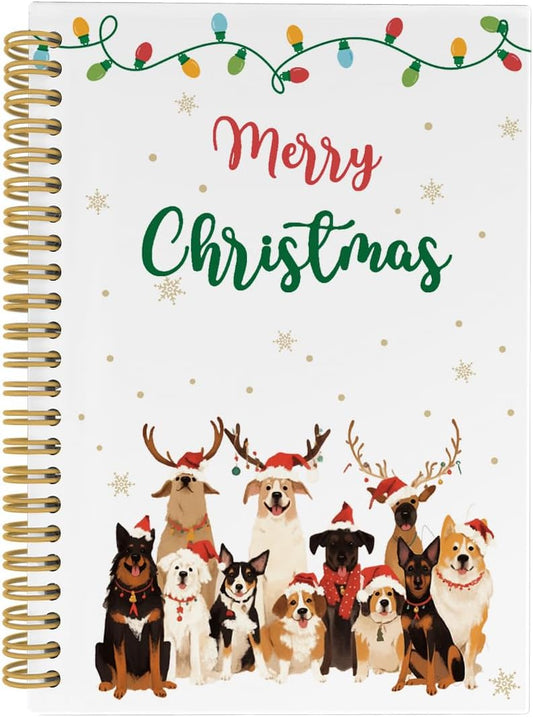 Christmas Dog Spiral Notebook - Festive College Ruled Journal for Dog Lovers