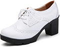 Classic Mid-Heel T-Strap Oxfords for Women by DADAWEN