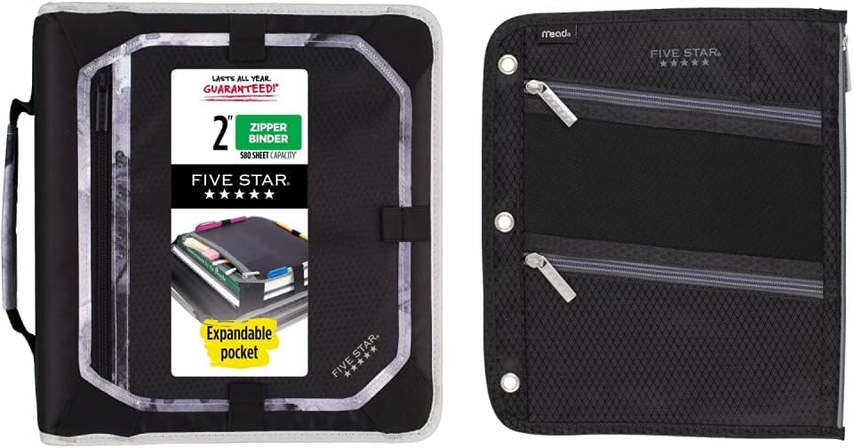 Five Star Bundle: 2 Inch Zipper Binder & Pencil Pouch Set