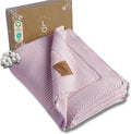 100% Organic Cotton Baby Blanket Lavender Frost - Knitted 30x40