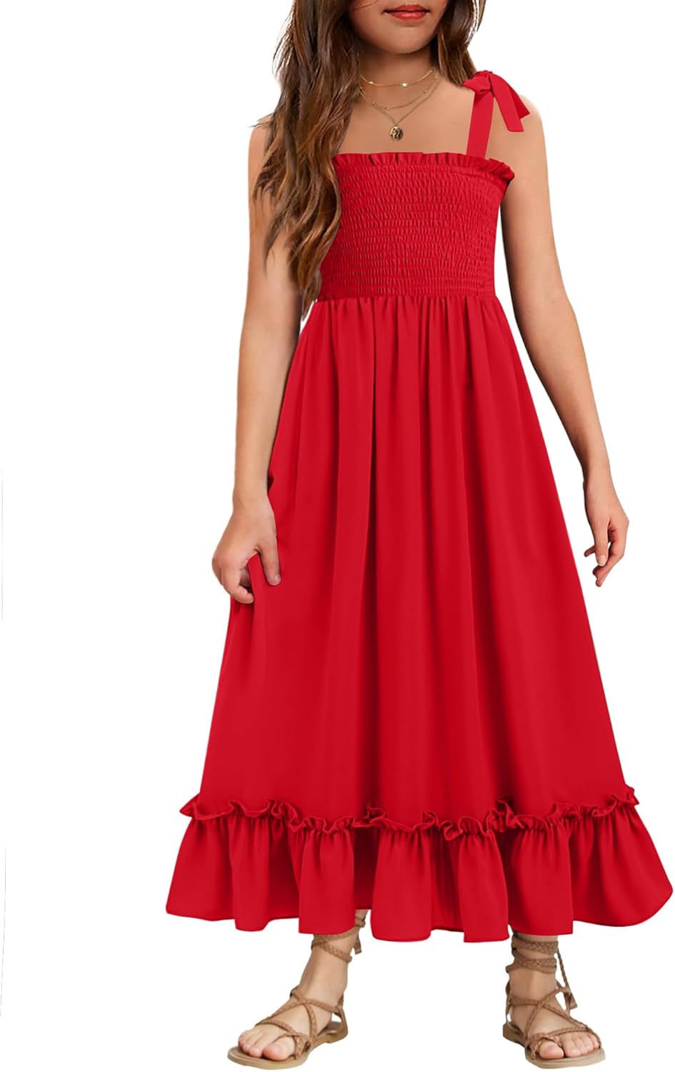 Arshiner Girls Summer Dress Boho Beach Casual Maxi Dresses