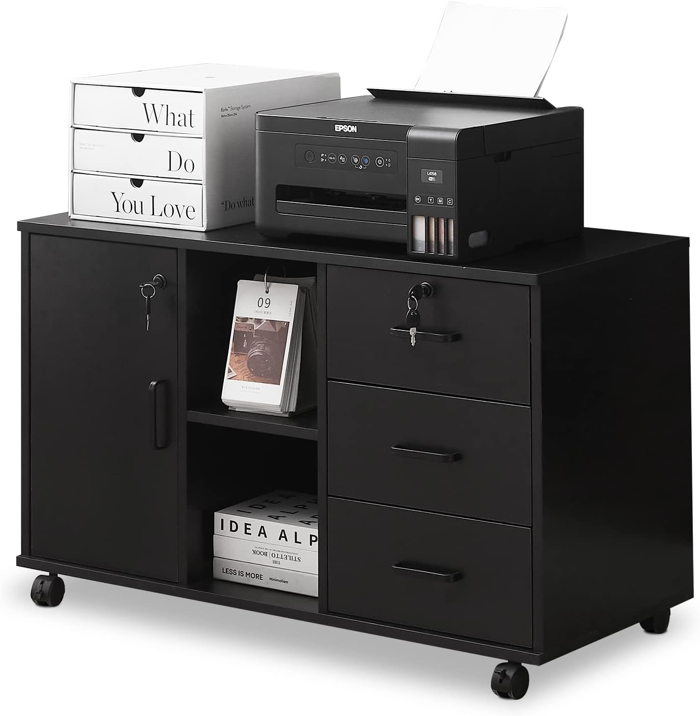 Rolling File Cabinet for Home Office Organization