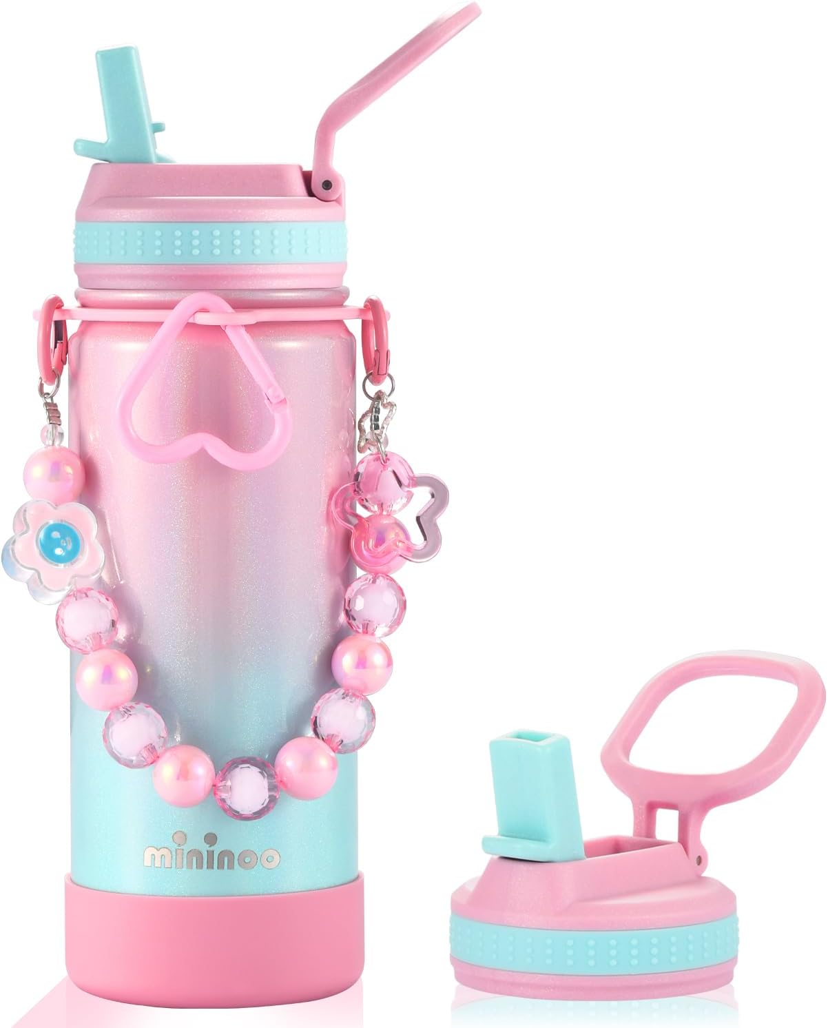 Mininoo Kids Water Bottle - 16 oz Insulated Stainless Steel