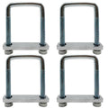 4 Pack Square U-Bolt for Trailer Fits 3 Inch Wide Leaf Springs
