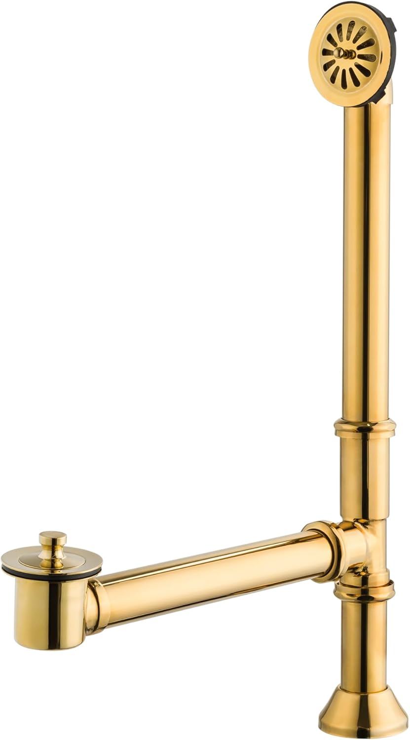 Vintage Claw Foot Tub Drain Kit with Lift and Turn Stopper