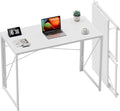 Coavas Small Folding Desk 39.4 in White - Compact Foldable Desk
