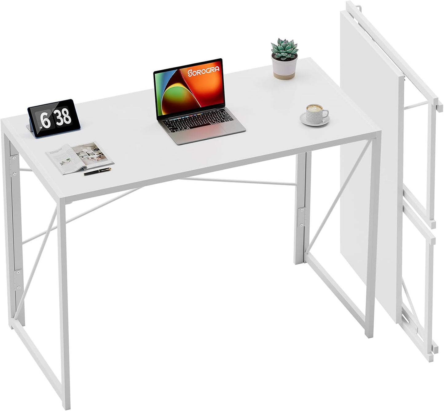 Coavas Small Folding Desk 39.4 inch for Home Office and Kids