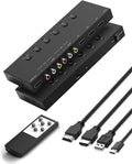 5-in-1 HDMI/AV Switcher with 2 AV + 3 HDMI Inputs - 4K60Hz HDR