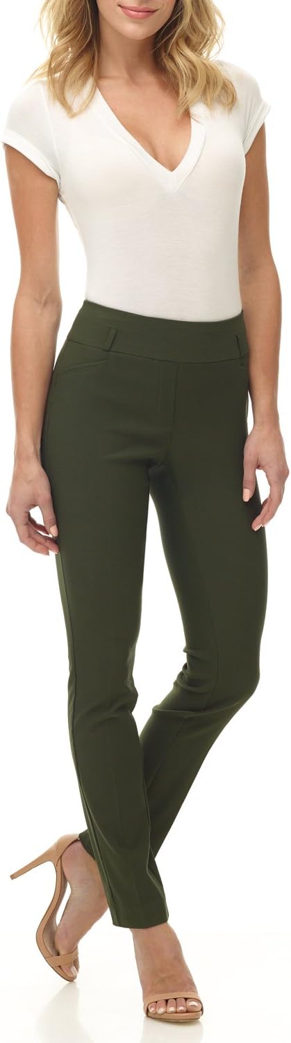 Rekucci Women's Comfort Stretch Slim Pant for Office Casual Wear