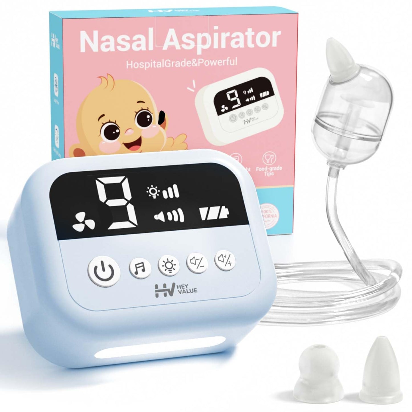 HEYVALUE Nasal Aspirator for Baby with 9 Suction Levels