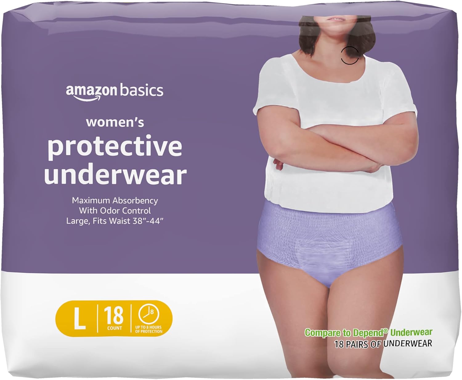 Basics Women's Incontinence Underwear, Maximum Absorbency - 18 Count