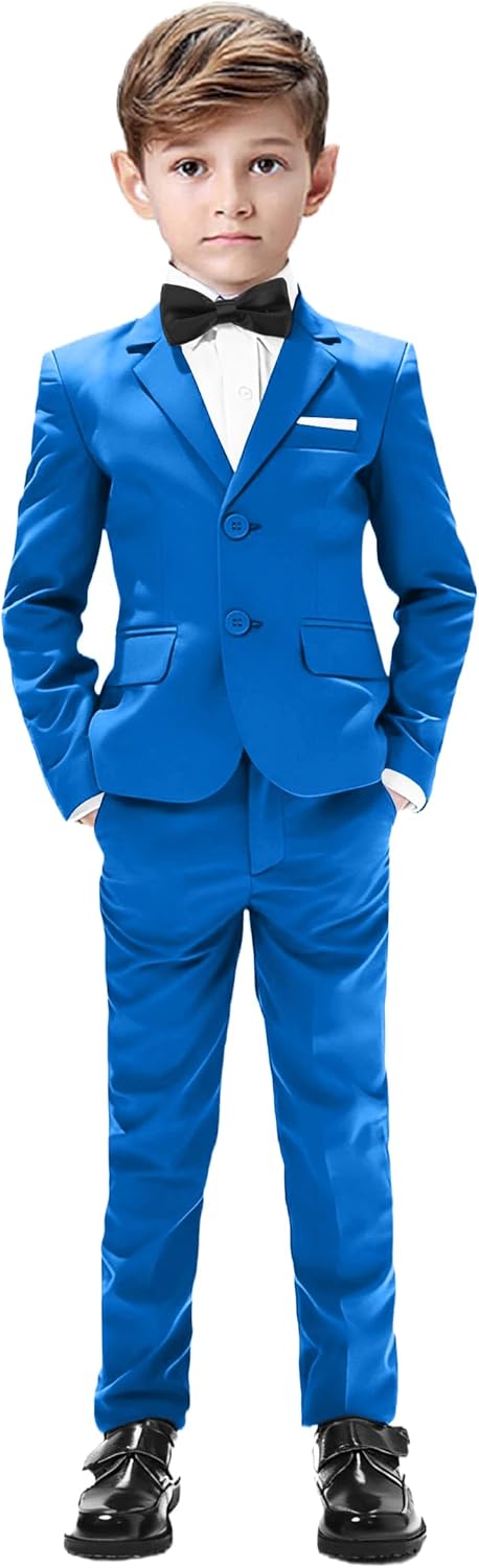 Boys Suits 5 Pieces Slim Fit Blazer Pants Outfit for Wedding