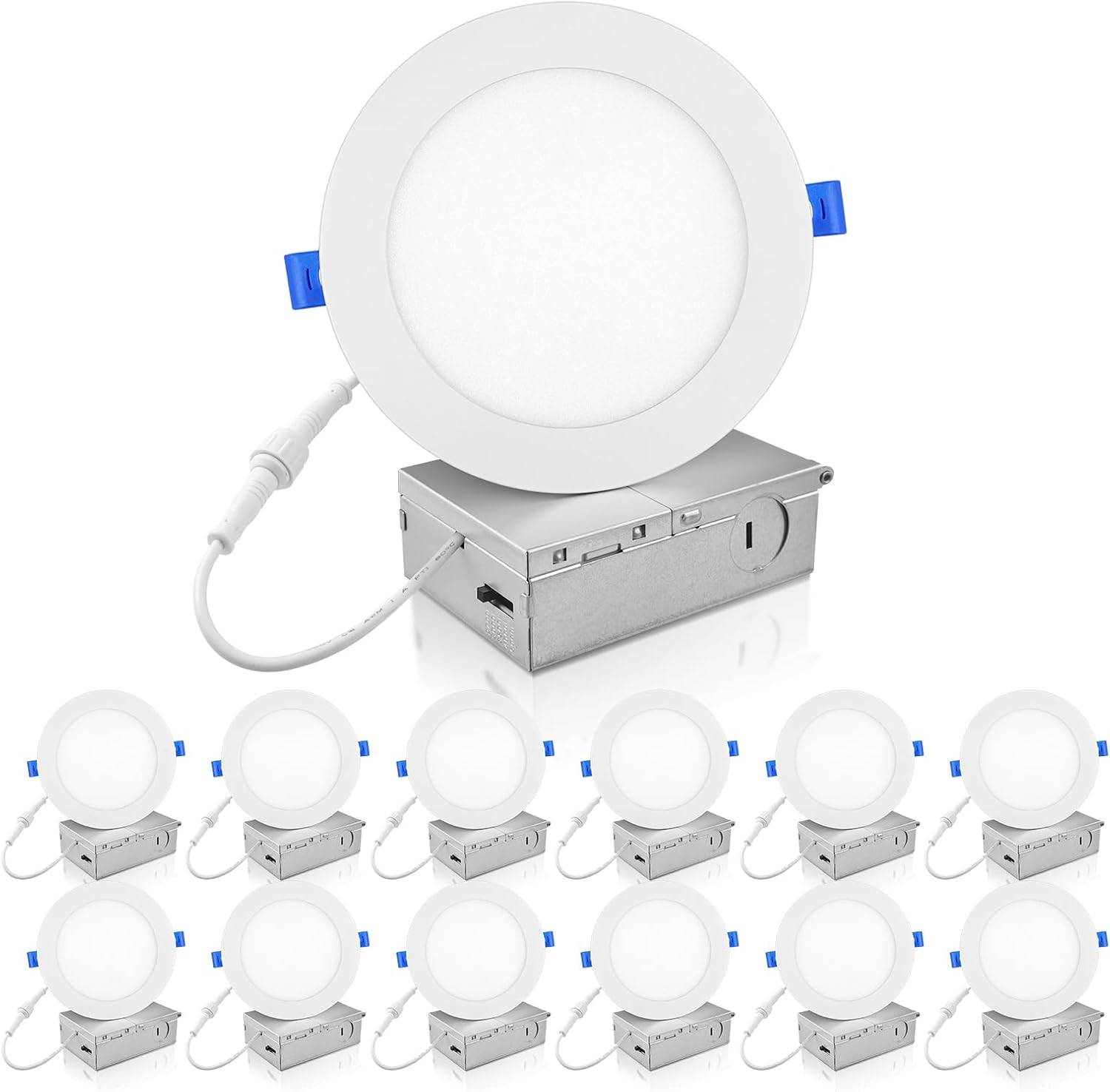 12 Pack 6 Inch Slim LED Recessed Lighting for Bright Spaces
