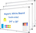 WALGLASS 24in x 18in Double-Sided Magnetic White Board - Versatile