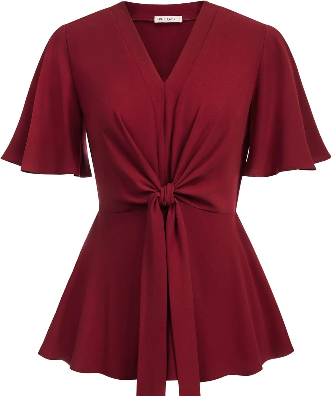 Elegant V Neck Peplum Tops for Women by GRACE KARIN - Stylish