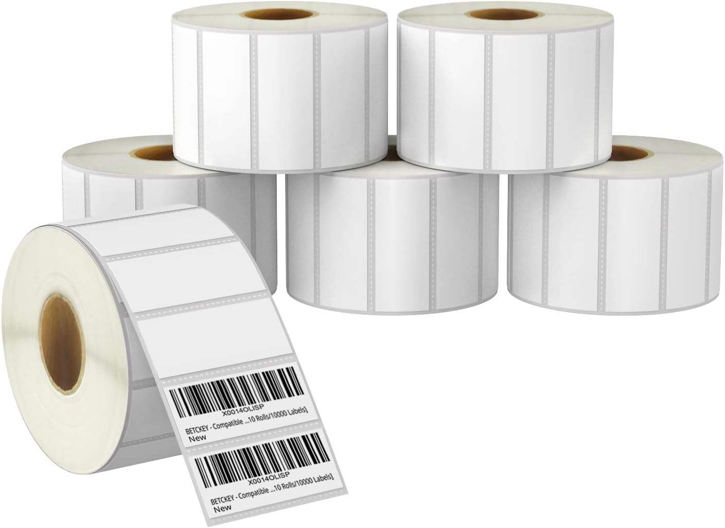 BETCKEY Multipurpose Barcode Labels - Compatible with Zebra & Rollo - Premium Adhesive - 6 Rolls, 8280 Labels