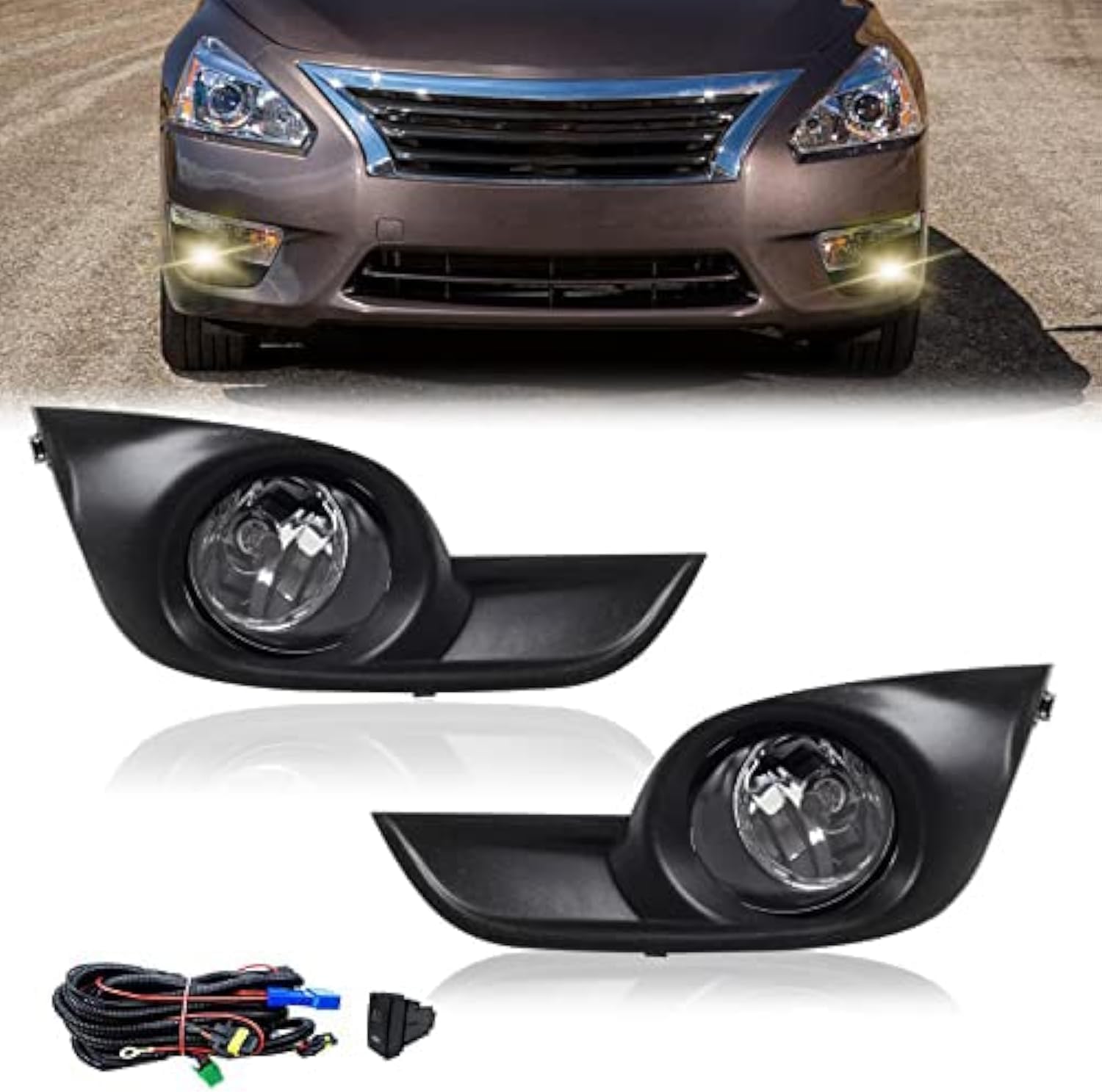 Fog Lights Assembly Replacement for 2013 2014 2015 Nissan Altima