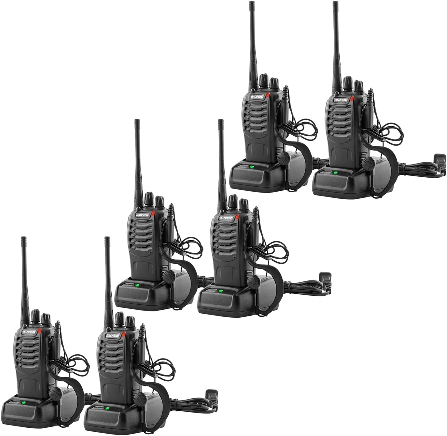 Baofeng 888S Walkie Talkies Long Range Rechargeable 6 Pack