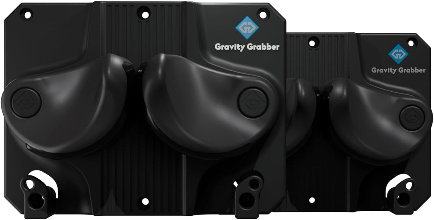 Gravity Grabber Ski & Snowboard Wall Rack - Protects Gear - Damage-free - 2x - Black
