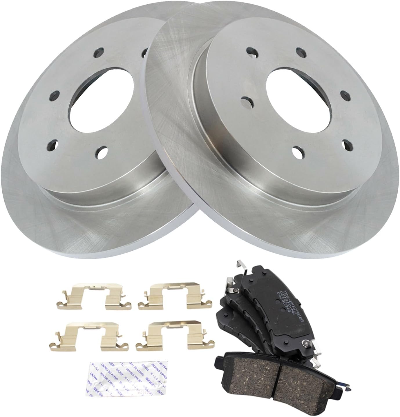 TRQ Rear Brake Pad & Rotor Kit for 2017-2019 Nissan Armada