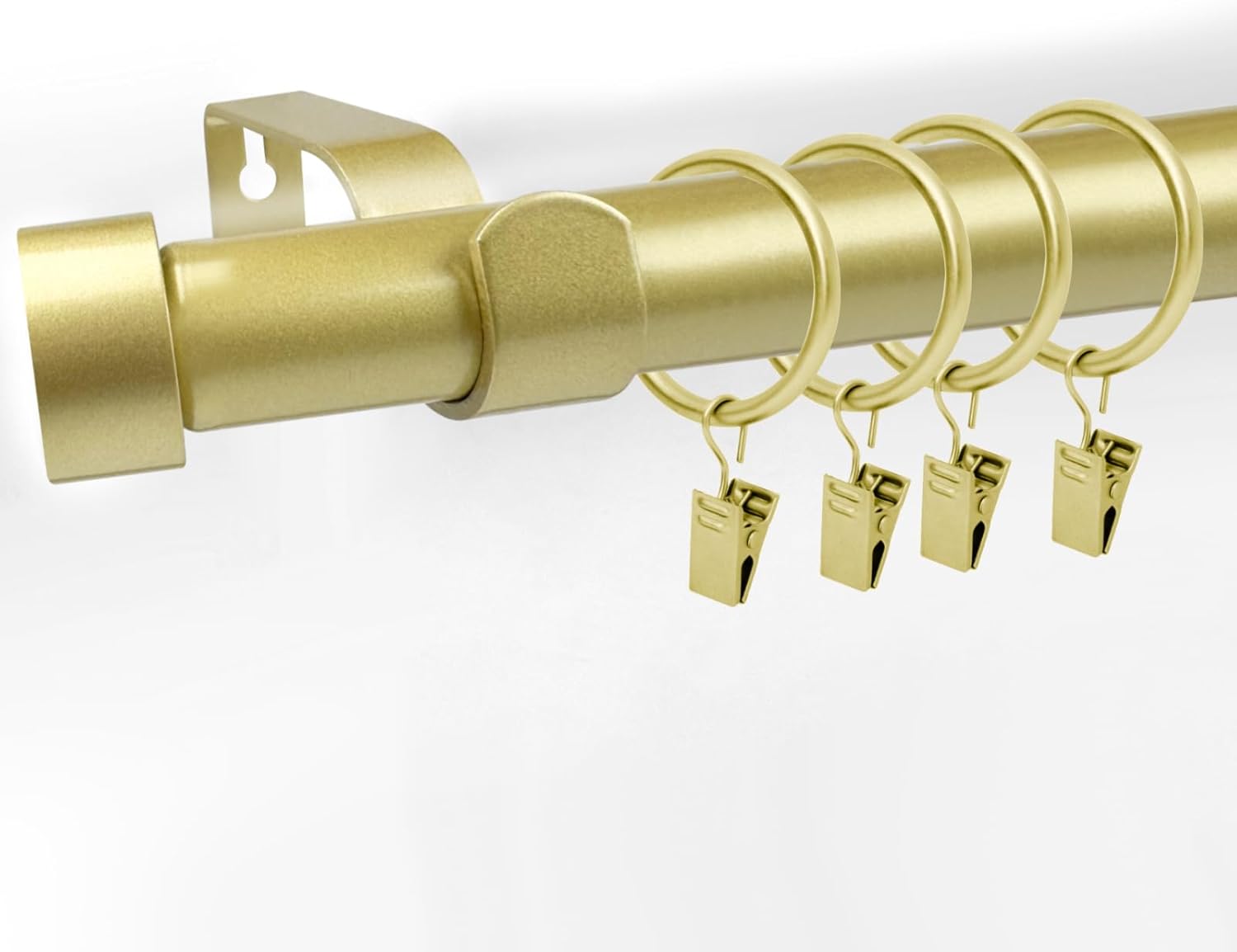 1 Inch Heavy Duty Gold Curtain Rod Set - 96 in
