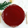 13in Burgundy Charger Plates by TCF Linen - Set of 12