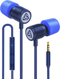 LUDOS Ultra Wired Earbuds Blue - Noise Isolating Earphones for Small